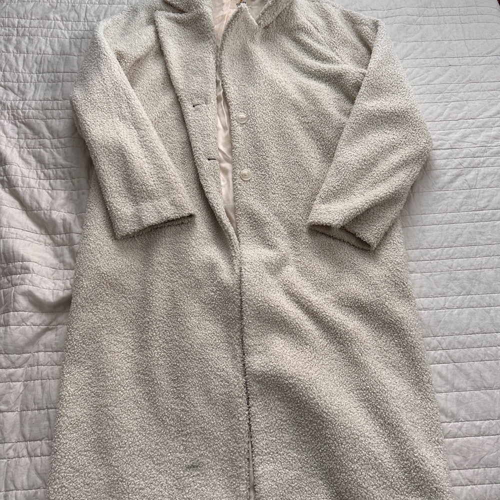 Marine Layer Off-White Teddy Jacket Medium